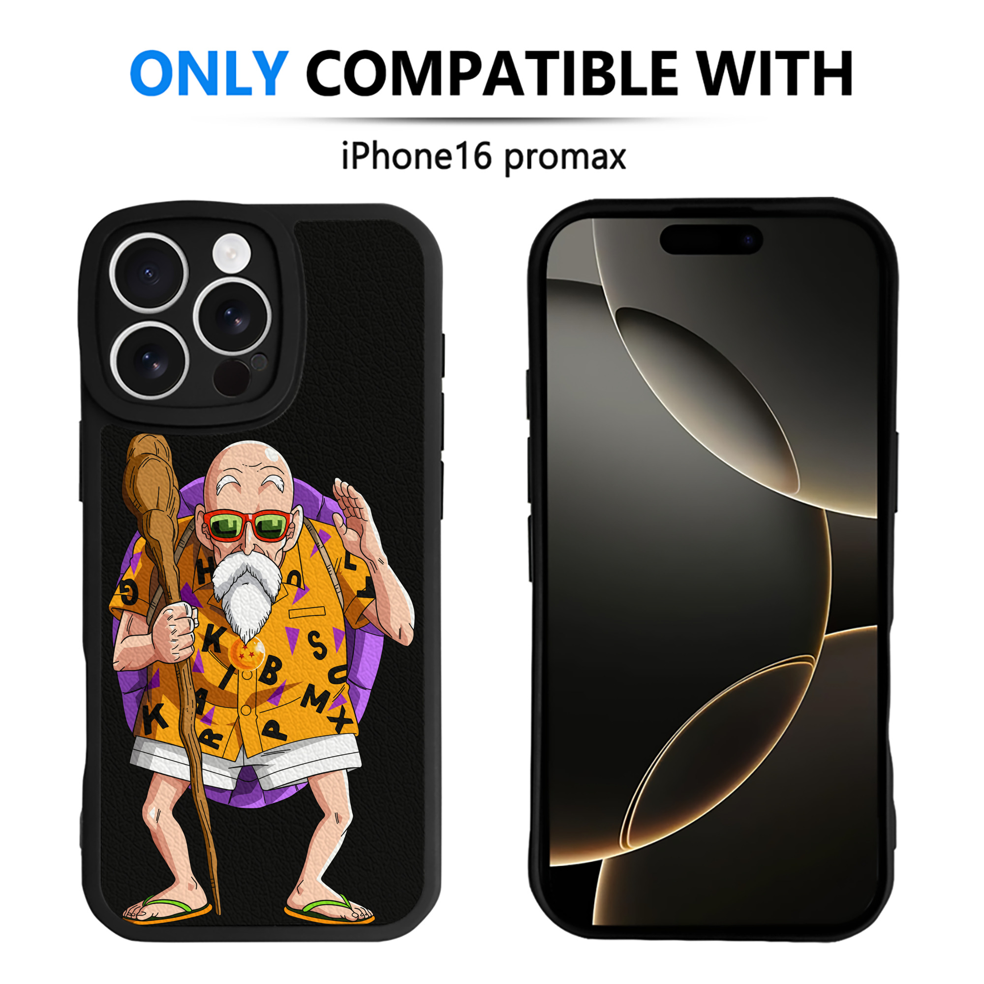 （画像用） ドラゴンボール 亀仙人（かめせんにん） DRAGON BALL Master Roshi Kame Sennin 【iPhone 16シリーズ対応】シリコンスマホケース（レザー調） 材質：シリコン